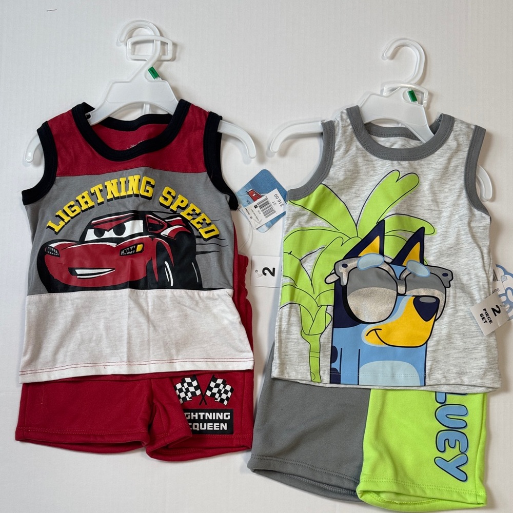 Disney Red and Gray Lightning Speed Tank Top